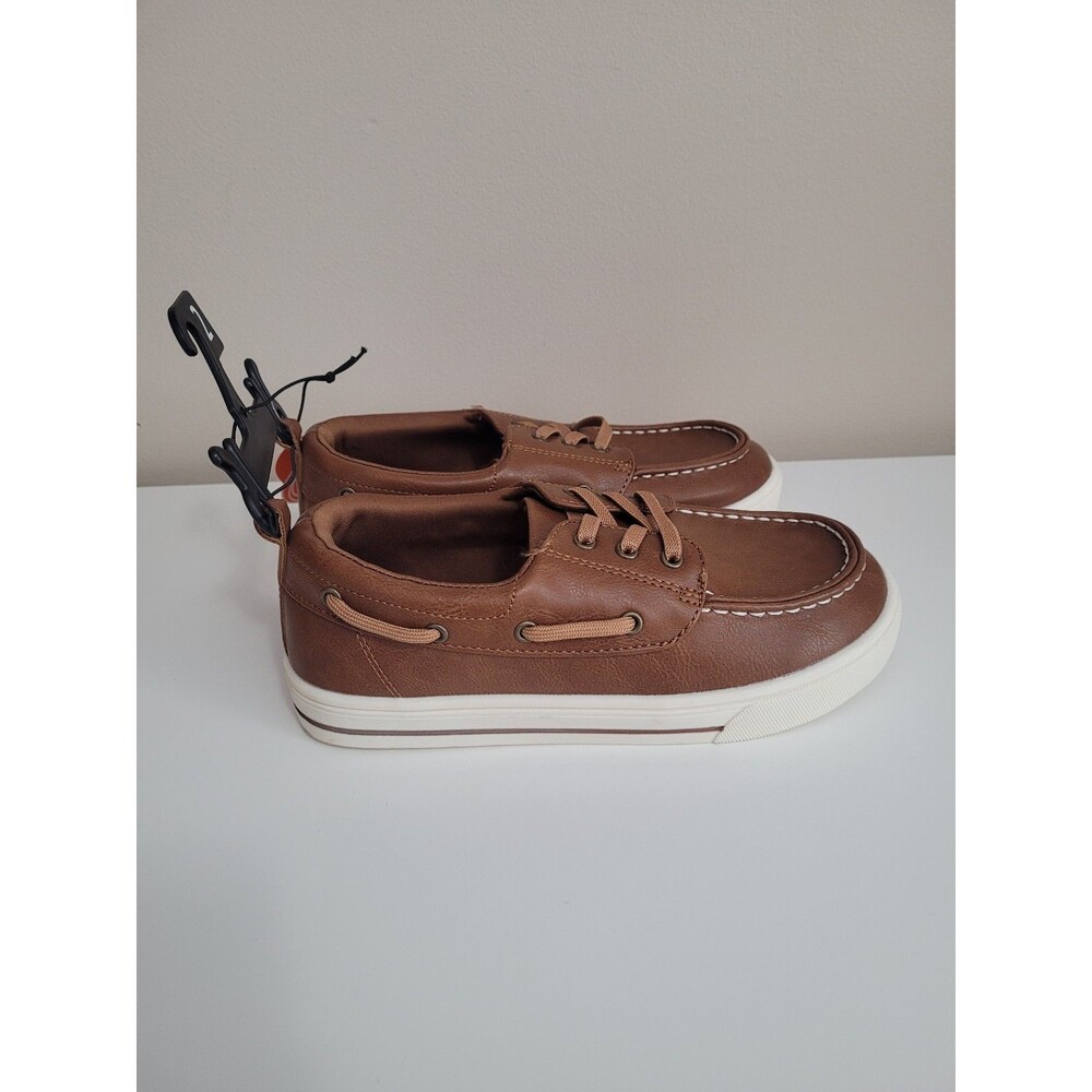 NEW Wonder Nation Casual Slip On Boat Shoe Brown Boys Size 2